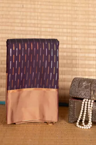 Dual tone purple and golden purple soft silk saree
