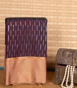 Dual tone purple and golden purple soft silk saree