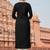 Black embroidered rayon kurta set