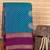 Peacock blue and purple semi silk saree