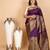 Eggplant purple and pastel green kanjivaram pattu saree