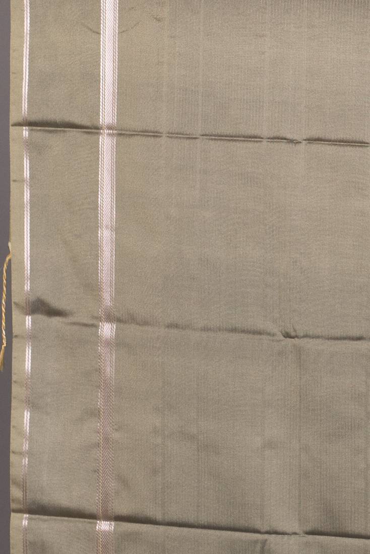 Navy blue and tea green semi silk saree