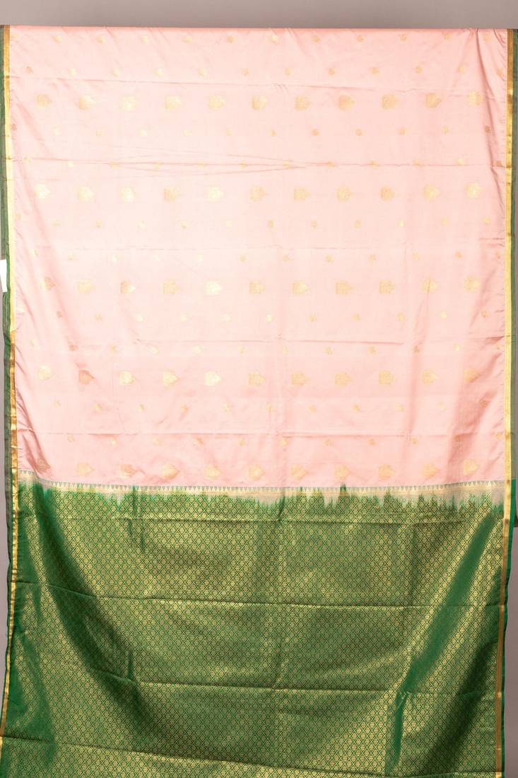 Pastel pink semi silk saree