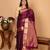 Purple brocade blouse pure kanchi silk saree