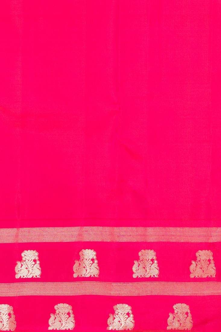 Egg shall white and pink traditional pure kanchi silk saree