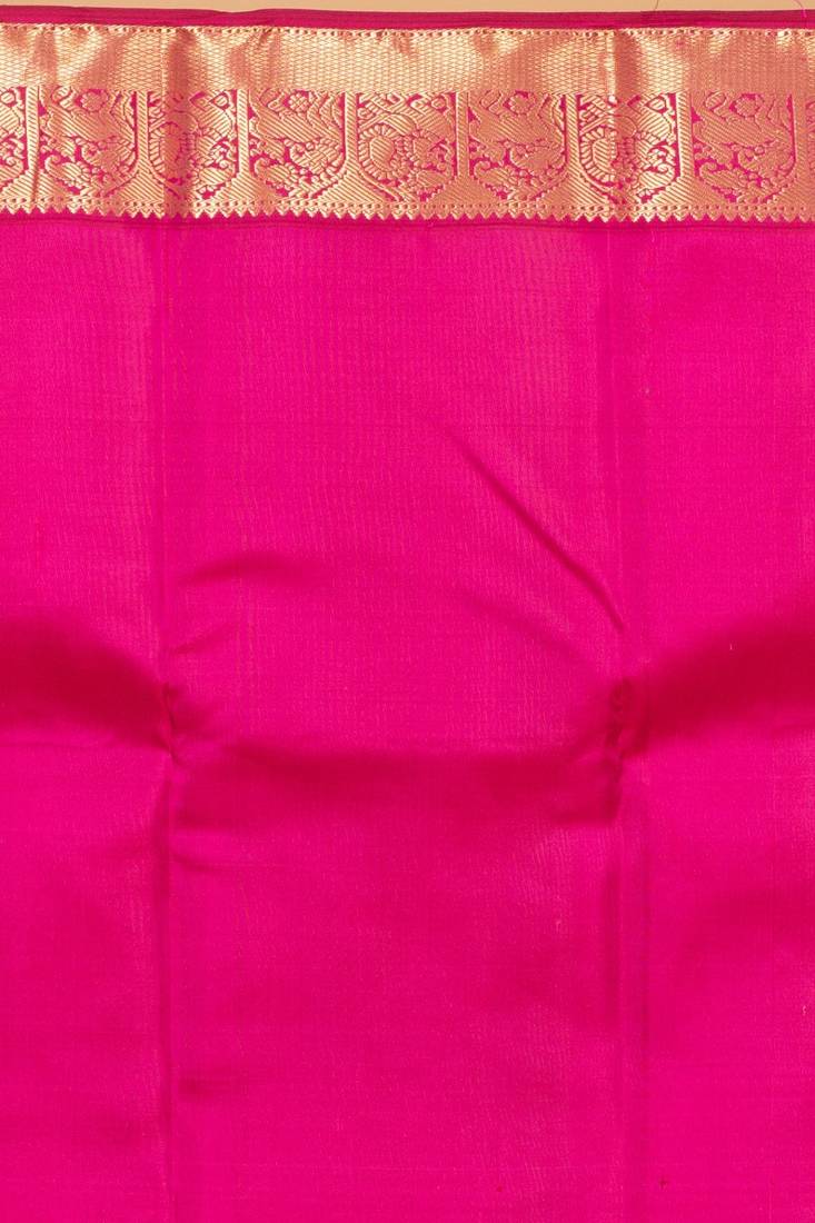 Peacock blue and magenta pure kanjivaram silk saree