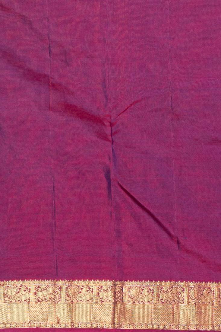 Peacock blue and dual tone purple pure kanjivaram silk saree