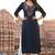 Navy embroidered rayon kurta set