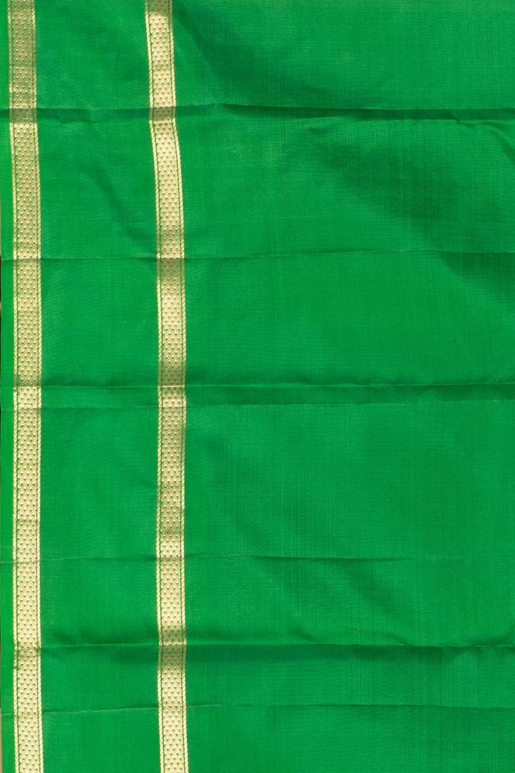 Peacock blue and forest green pure kanjivaram silk saree