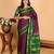 Eggplant purple and bottle green pure kanjivaram silk saree