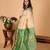 Cream white and dual tone green pure kanjivaram silk saree