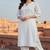 White embroidered rayon kurta set
