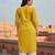Yellow embroidered rayon kurta set