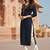 Black embroidered rayon kurta set