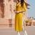 Yellow embroidered rayon kurta set