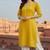 Yellow embroidered rayon kurta set