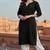 Black embroidered rayon kurta set
