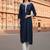 Navy embroidered rayon kurta set