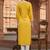Yellow embroidered rayon kurta set