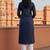Navy embroidered rayon kurta set