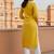 Yellow embroidered rayon kurta set