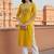 Yellow embroidered rayon kurta set