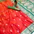 orange banarasi silk saree with zari weaving work