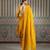 Mustard plain silk blend kurta set