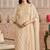 Cream embroidred shimmer jacquard salwar suit