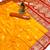 yellow banarasi SIlk Blnd saree with zari weaving work