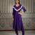 Purple embroidered kurta set with cape