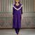 Purple embroidered kurta set with cape