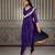 Purple embroidered kurta set with cape