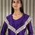 Purple embroidered kurta set with cape
