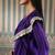 Purple embroidered kurta set with cape
