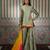 Green plain silk blend gharara set