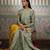 Green plain silk blend gharara set