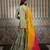 Green plain silk blend gharara set