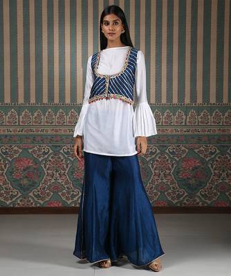 White plain gharara set 2