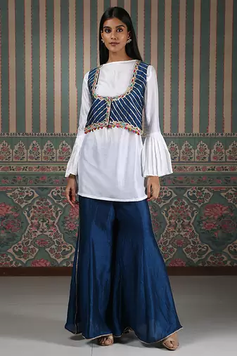 White plain gharara set