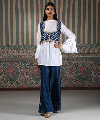 White plain gharara set 3