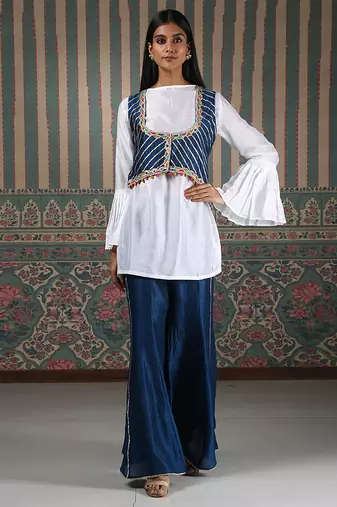 White plain gharara set