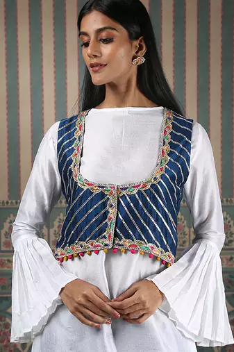 White plain gharara set