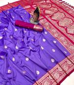 lavender banarasi SIlk Blnd saree with zari weaving work