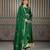 Green embroidered silk blend anarkali set