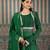 Green embroidered silk blend anarkali set