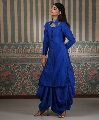 Blue embroidered kurta set 1