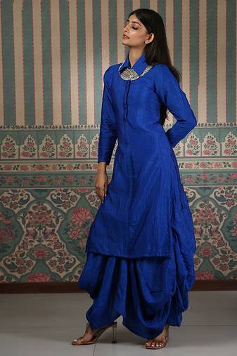 Blue embroidered kurta set