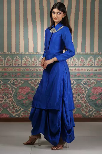 Blue embroidered kurta set