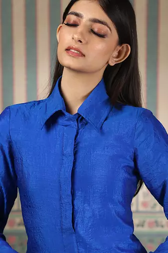 Blue embroidered kurta set